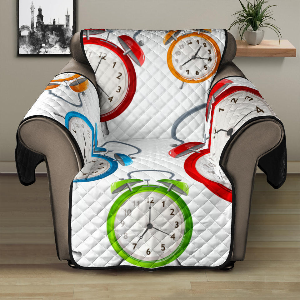 Colorful Clock Pattern Recliner Cover Protector