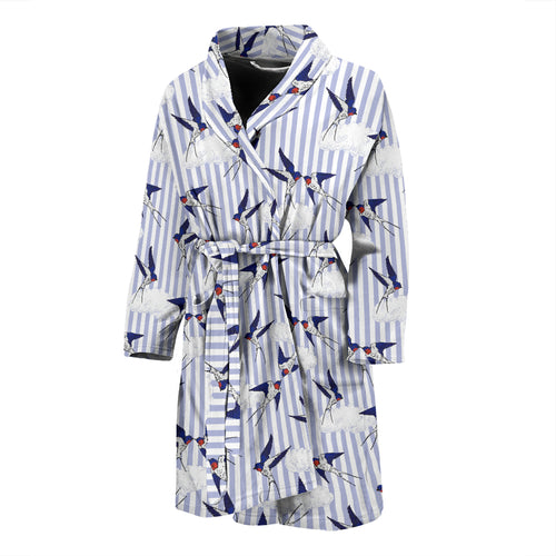 Swallow Pattern Print Design 03 Men Bathrobe