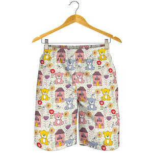 Teddy Bear Pattern Print Design 04 Men Shorts