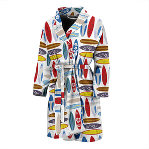 Surfboard Pattern Print Design 02 Men Bathrobe