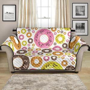 Colorful Donut Pattern Loveseat Couch Cover Protector