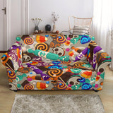 Halloween Candy Pattern Loveseat Couch Slipcover