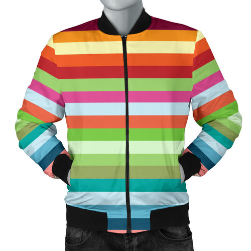 Rainbow Pattern Men Bomber Jacket