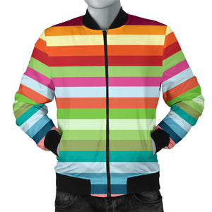 Rainbow Pattern Men Bomber Jacket