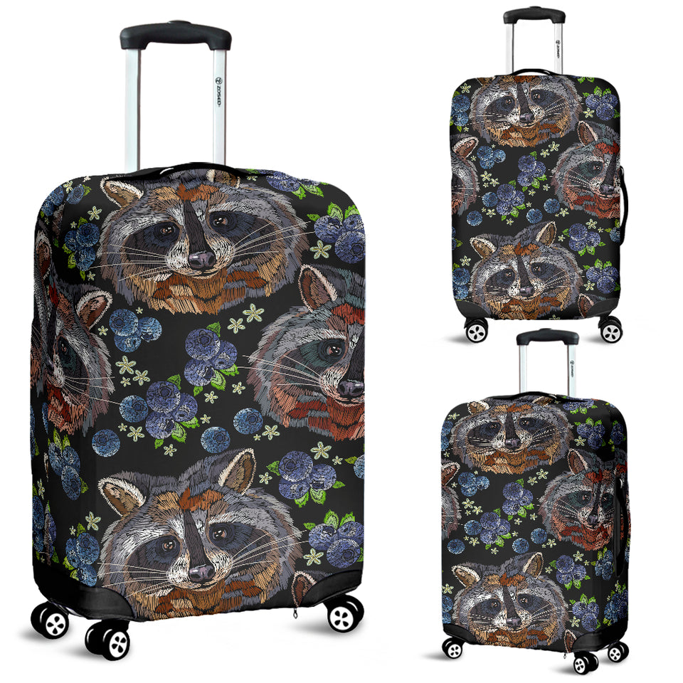 Raccoon Blueburry Pattern Luggage Covers