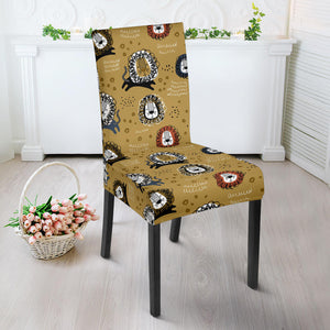 Lion Pattern Print Design 03 Dining Chair Slipcover