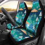 Sailboat Water Color Pattern Universal Fit Car Seat Covers