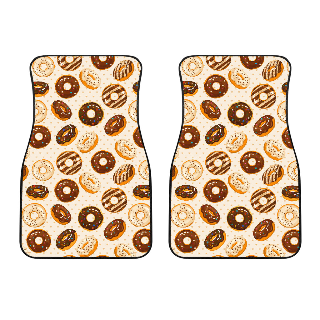 Chocolate Donut Pattern Front Car Mats