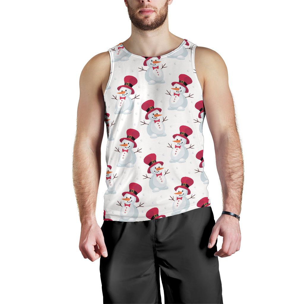 Cute Snowman Pattern Men Tank Top