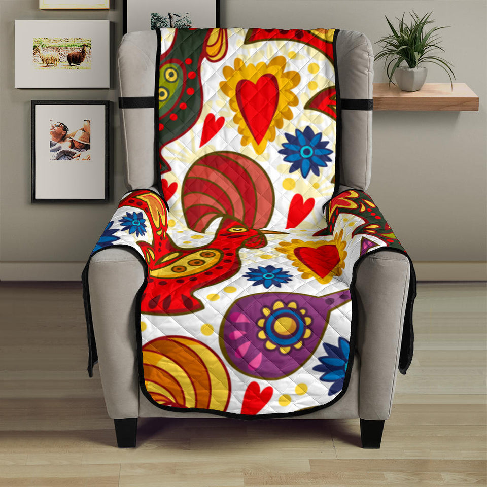 Colorful Rooster Chicken Guitar Pattern Chair Cover Protector