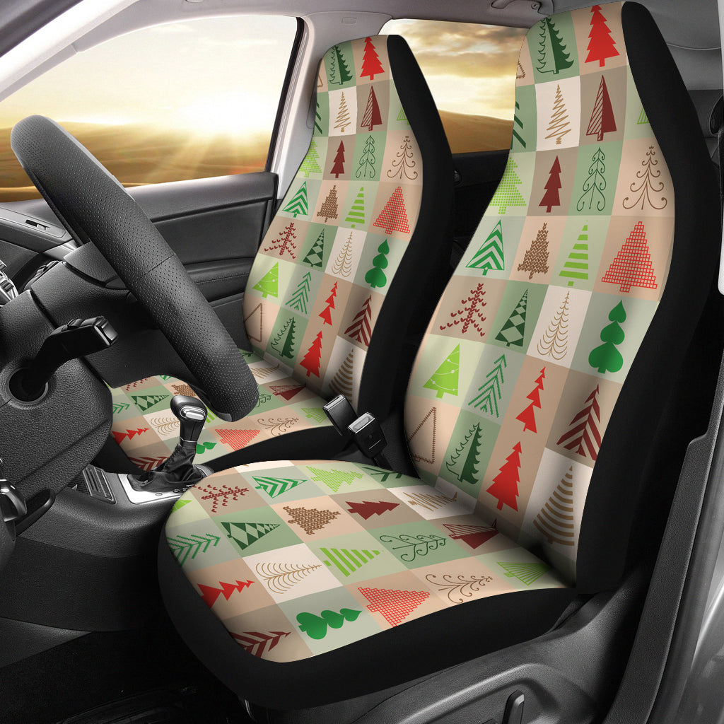 Christmas Tree Pattern Universal Fit Car Seat Covers