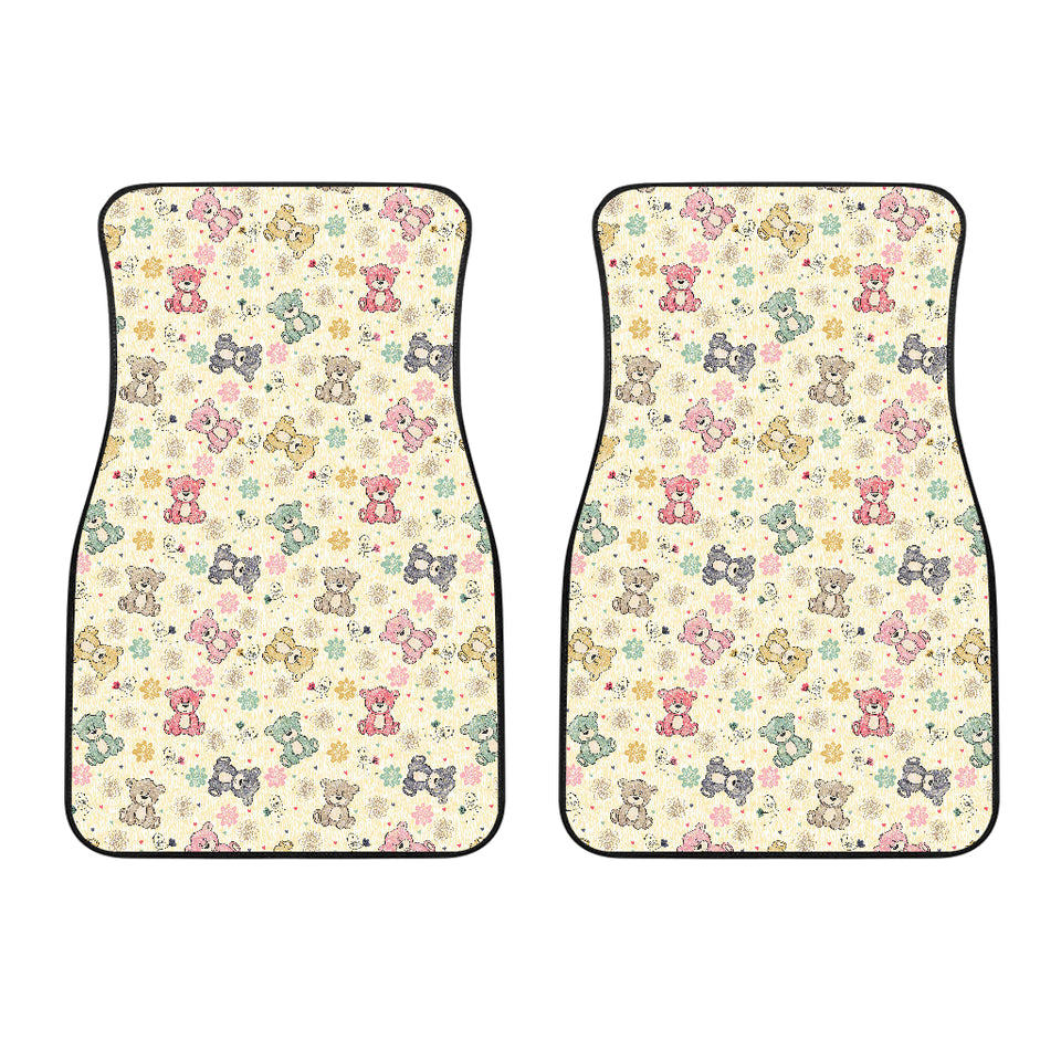 Teddy Bear Pattern Print Design 05 Front Car Mats