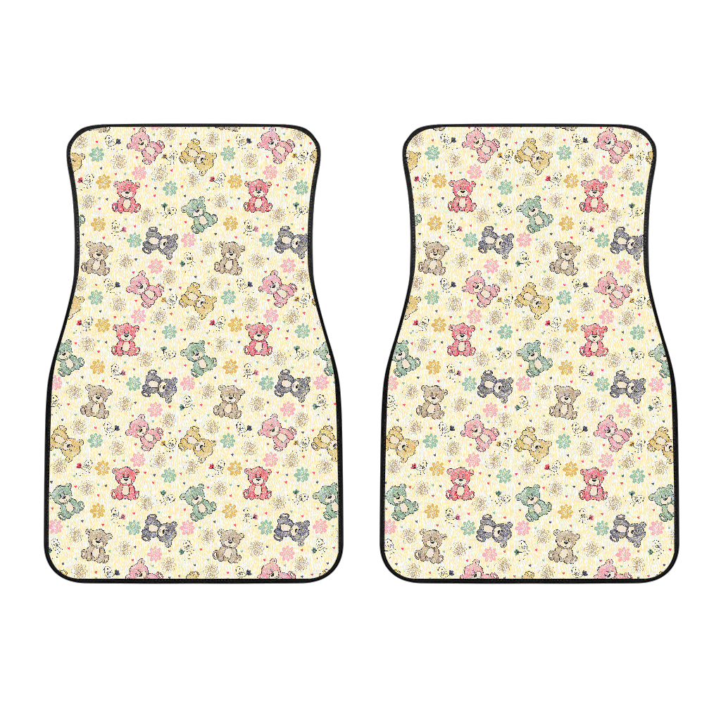 Teddy Bear Pattern Print Design 05 Front Car Mats