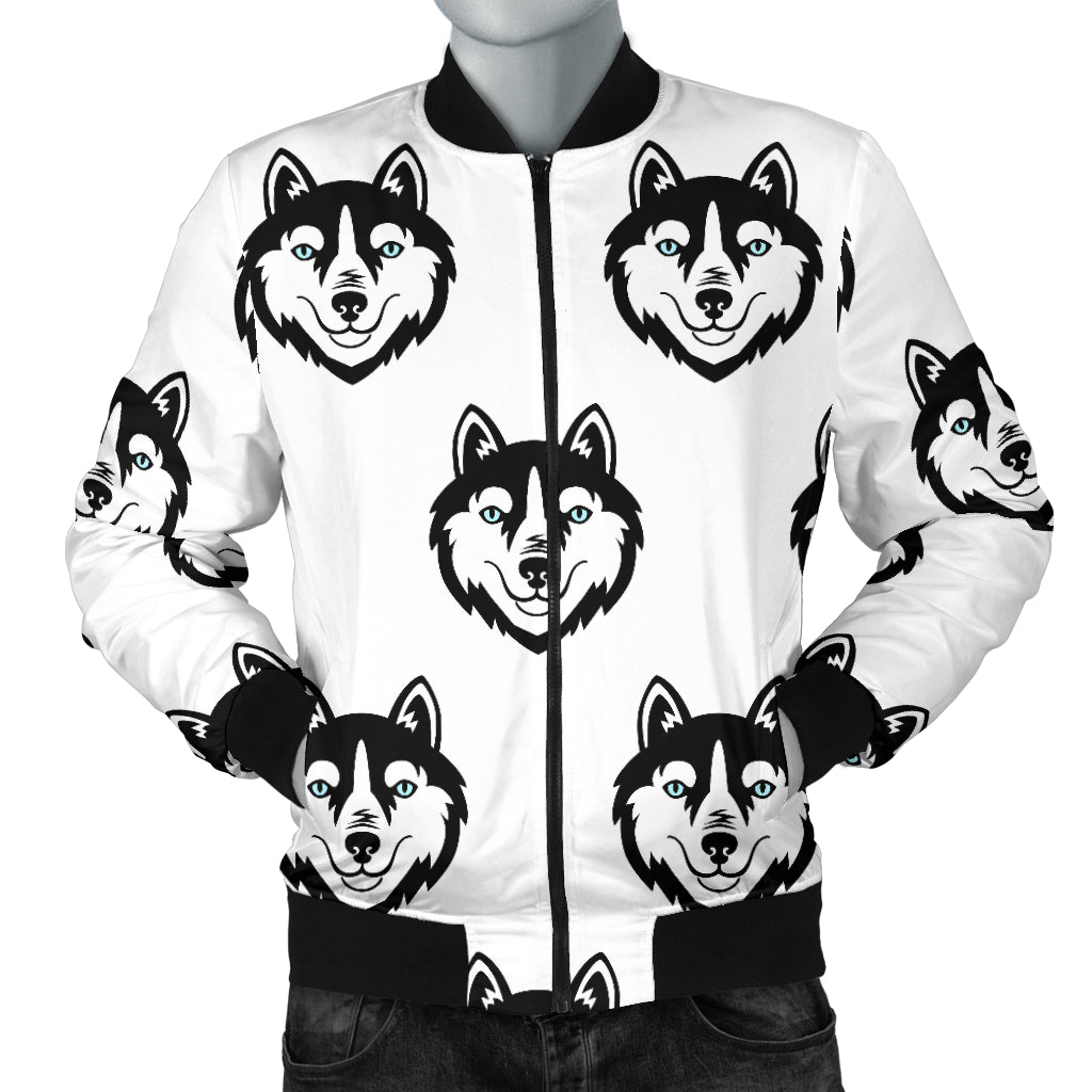 Siberian Husky Pattern Men Bomber Jacket