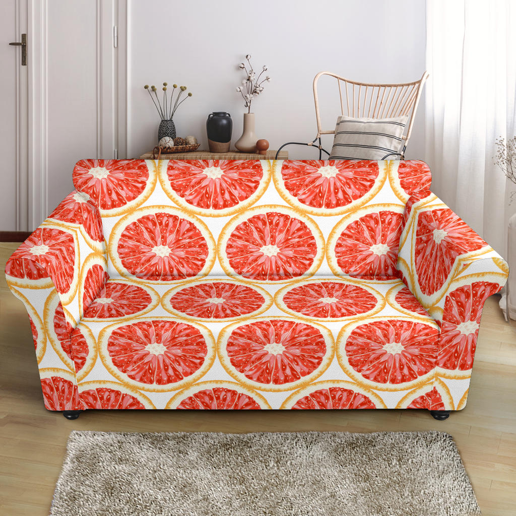 Sliced Grapefruit Pattern Loveseat Couch Slipcover