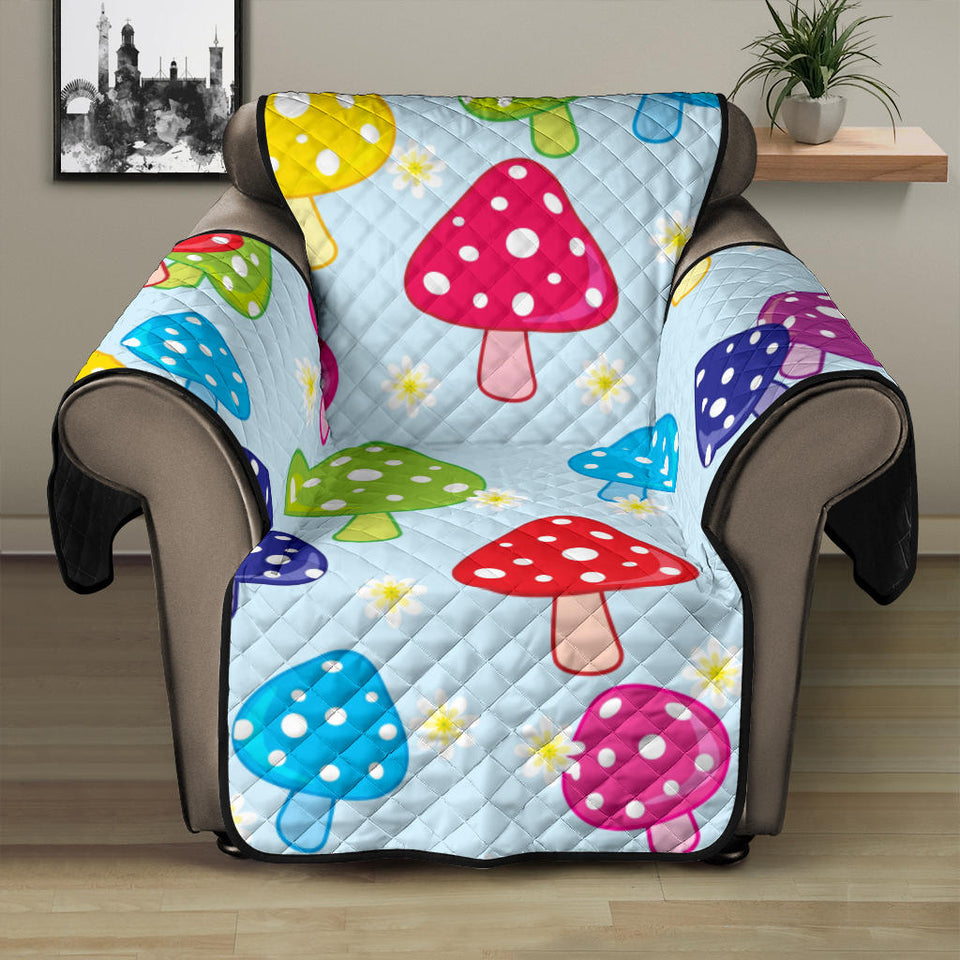 Colorful Mushroom Pattern Recliner Cover Protector