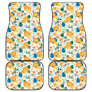 Lion Pattern Print Design 02 Front and Back Car Mats