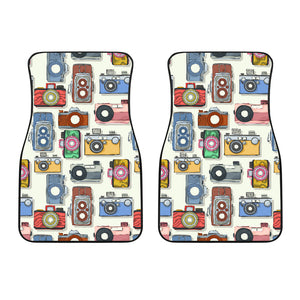 Camera Pattern Print Design 05 Front Car Mats