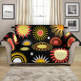 Colorful Sun Pattern Loveseat Couch Cover Protector