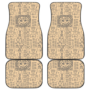 Egypt Hieroglyphics Pattern Print Design 04 Front and Back Car Mats