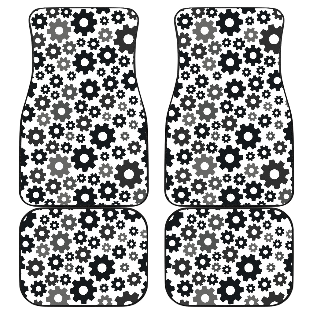 Gear Pattern Print Design 01 Front and Back Car Mats