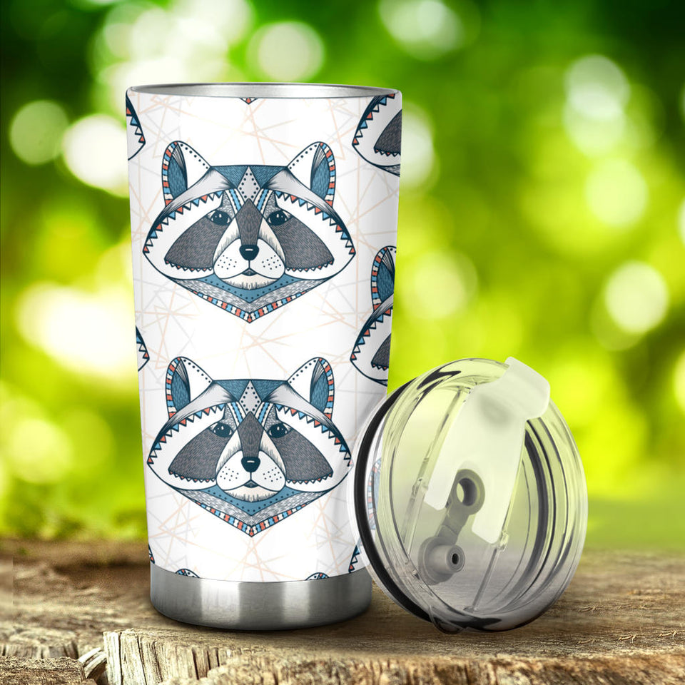 Raccoon Head Pattern Tumbler