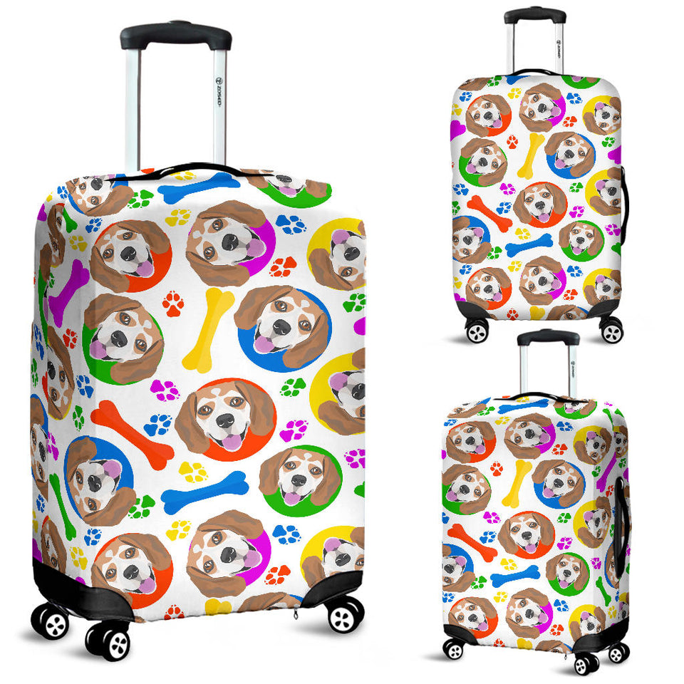 Colorful Beagle Bone Pattern Luggage Covers