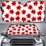Red Maple Leaves Pattern Car Sun Shade