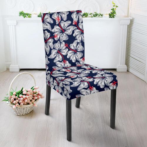 Hibiscus Pattern Print Design 02 Dining Chair Slipcover