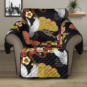 Japanese Crane Pattern Recliner Cover Protector