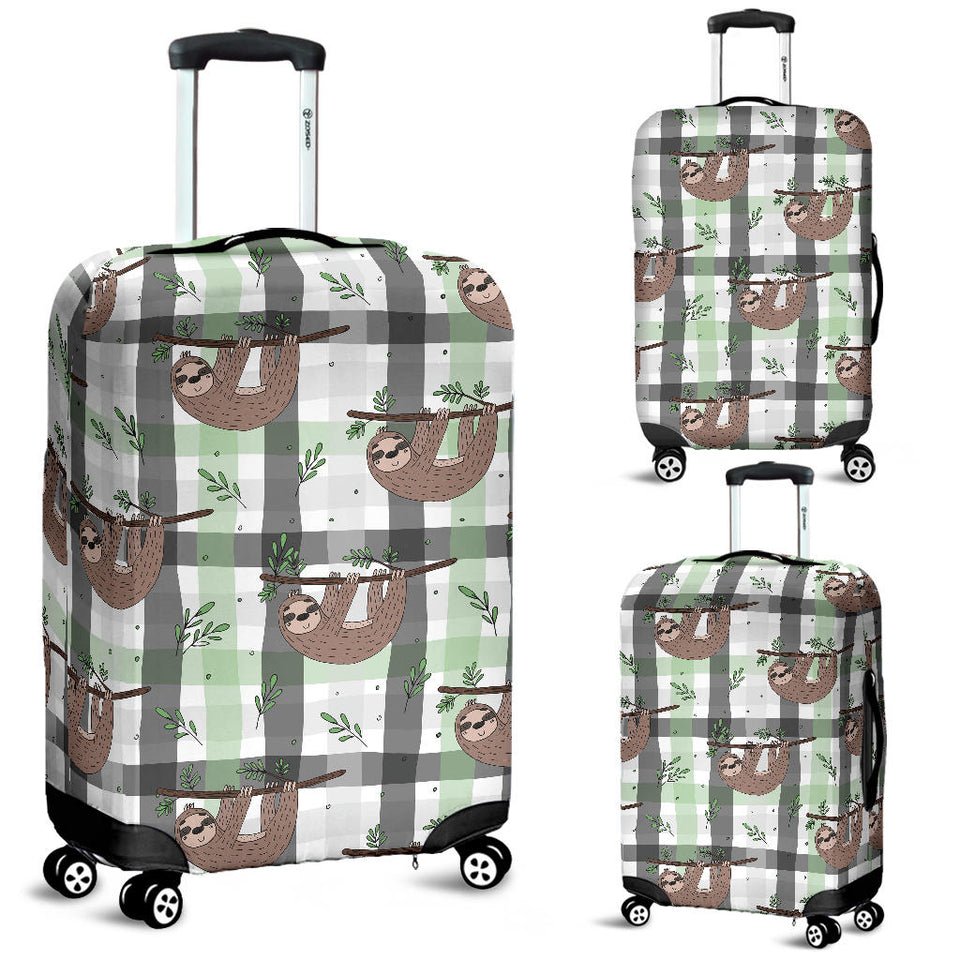 Sloth Pattern Stripe Background Luggage Covers