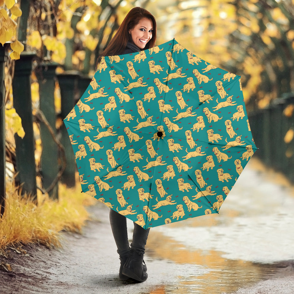 Golden Retriever Pattern Print Design 05 Umbrella
