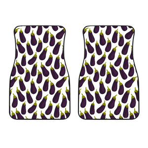 Eggplant Pattern Print Design 01 Front Car Mats