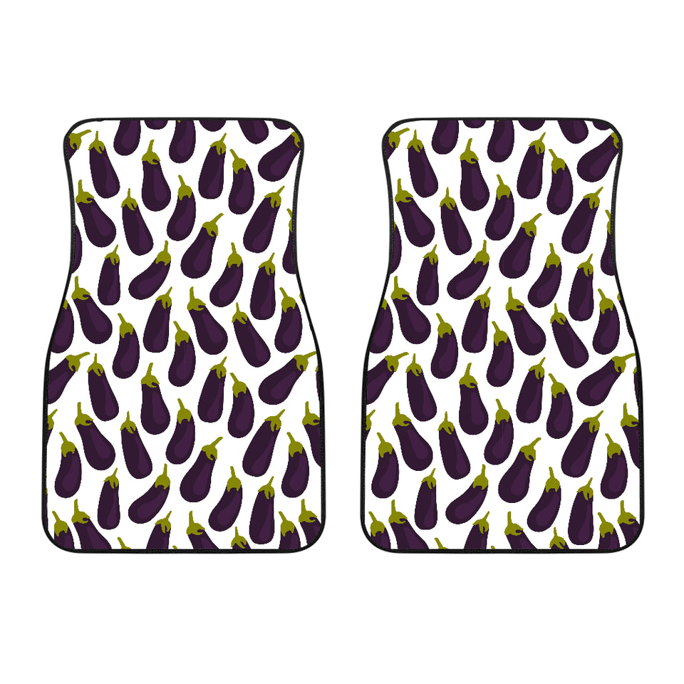 Eggplant Pattern Print Design 01 Front Car Mats