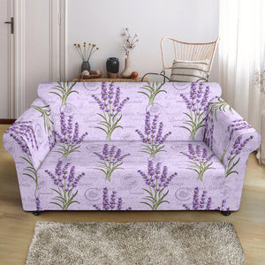 Lavender Pattern Background Loveseat Couch Slipcover