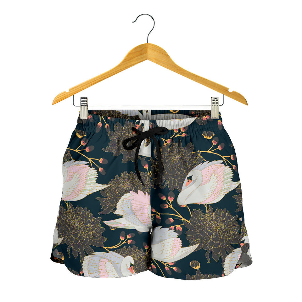 Swan Pattern Women Shorts