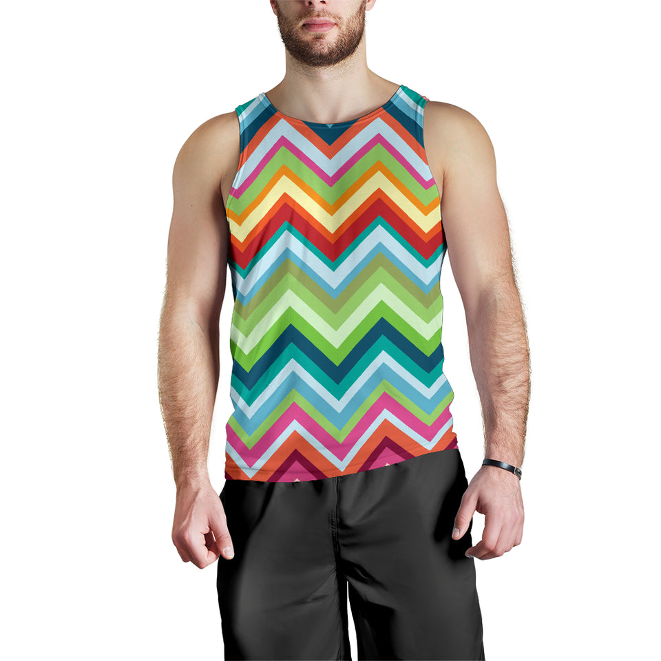 Rainbow Zigzag Chavron Pattern Men Tank Top