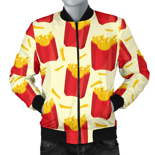 French Fries Pattern Theme Men Bomber Jacket