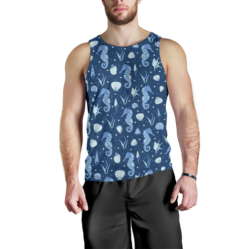 Seahorse Shell Pattern Men Tank Top