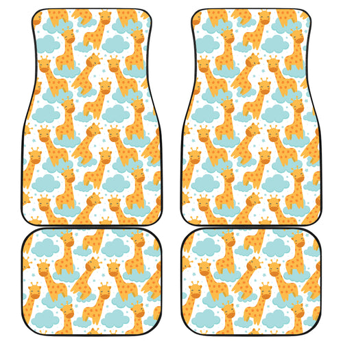 Giraffe Pattern Print Design 05 Front and Back Car Mats