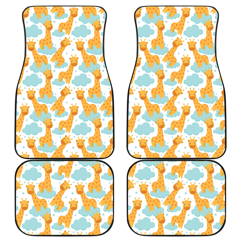 Giraffe Pattern Print Design 05 Front and Back Car Mats