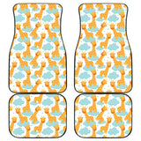 Giraffe Pattern Print Design 05 Front and Back Car Mats