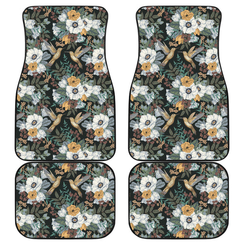 Hummingbird Pattern Print Design 05 Front and Back Car Mats