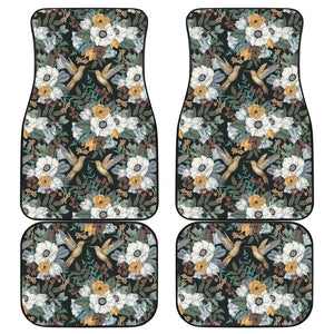 Hummingbird Pattern Print Design 05 Front and Back Car Mats