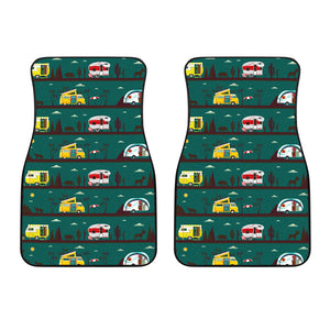 Camper Van Pattern Print Design 03 Front Car Mats