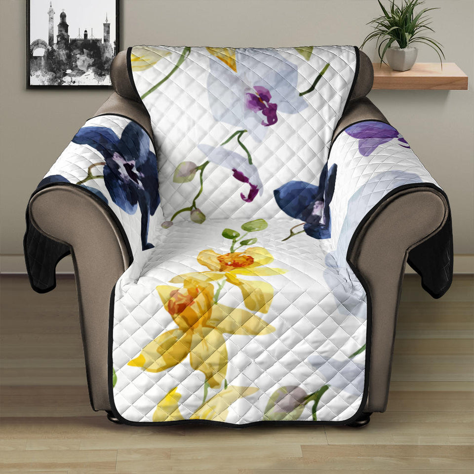 Orchid Pattern Background Recliner Cover Protector