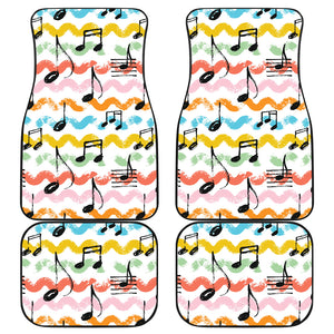 Music Notes Pattern Print Design 01 Front and Back Car Mats