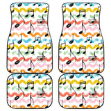 Music Notes Pattern Print Design 01 Front and Back Car Mats