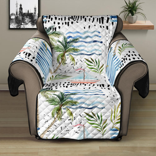 Sailboat Pattern Theme Recliner Cover Protector