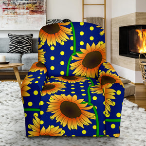 Sunflower Pokka Dot Pattern Recliner Chair Slipcover